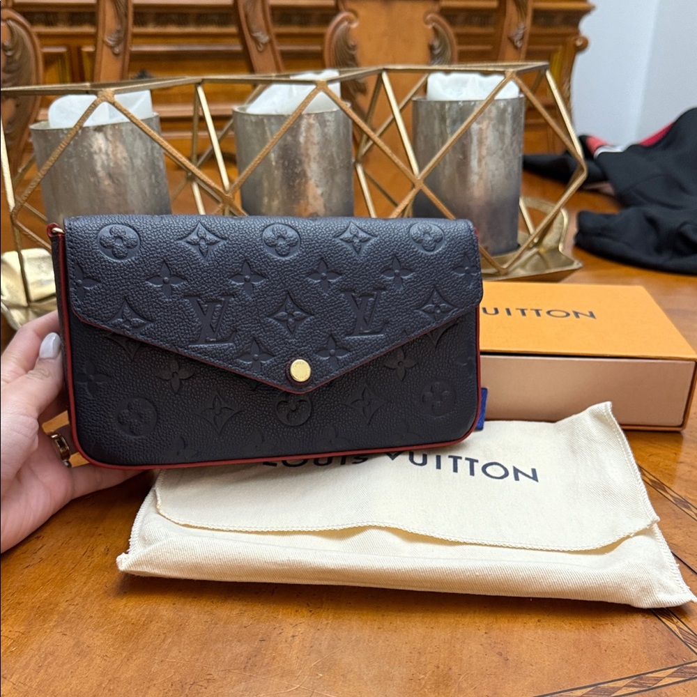 Louis Vuitton Black Embossed Clutch